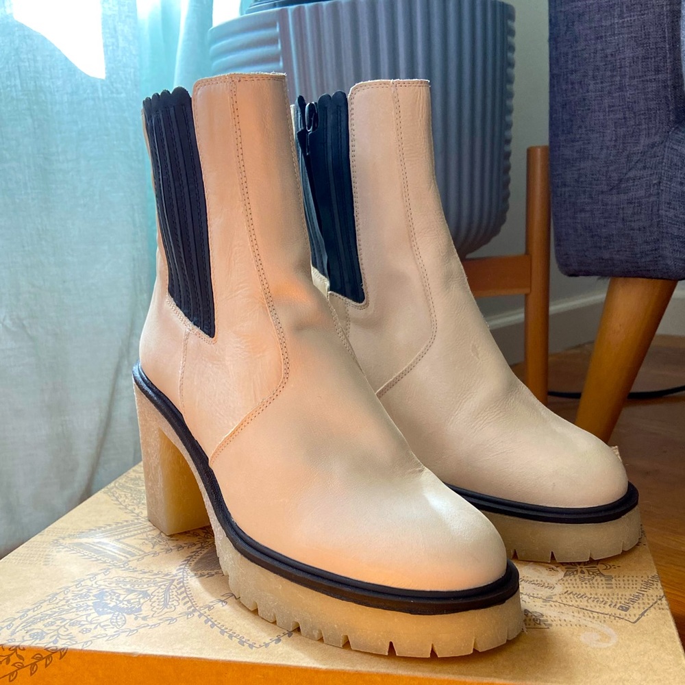 Free People James Chelsea Boots Bone White